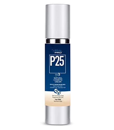 BIOLABS PRO Natural P25 Cosmetic Cream - 1750MG Progesterone per Bottle - 2.5% - Two Month Supply (Unscented - 3oz)