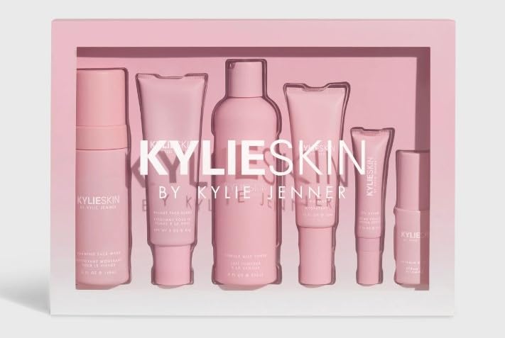 Kylie Skin Care Set: Face Wash, Toner, Scrub, Serum, Moisturizer, Eye Cream - Cruelty, Gluten & Paraben Free