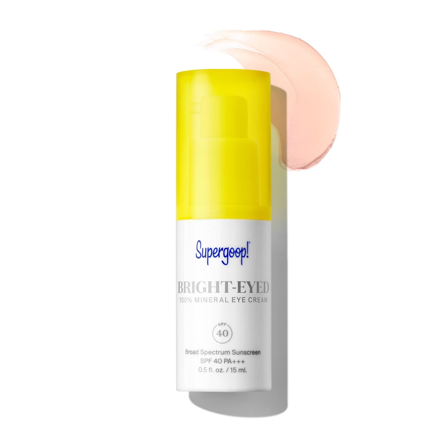 Supergoop! Bright-Eyed 100% Mineral Eye Cream - 0.5 fl oz, Pack of 2 - SPF 40 PA+++ Hydrating & Illuminating Mineral Sunscreen - Under Eye Cream for Dark Circles & Puffiness - Revives Tired Eyes