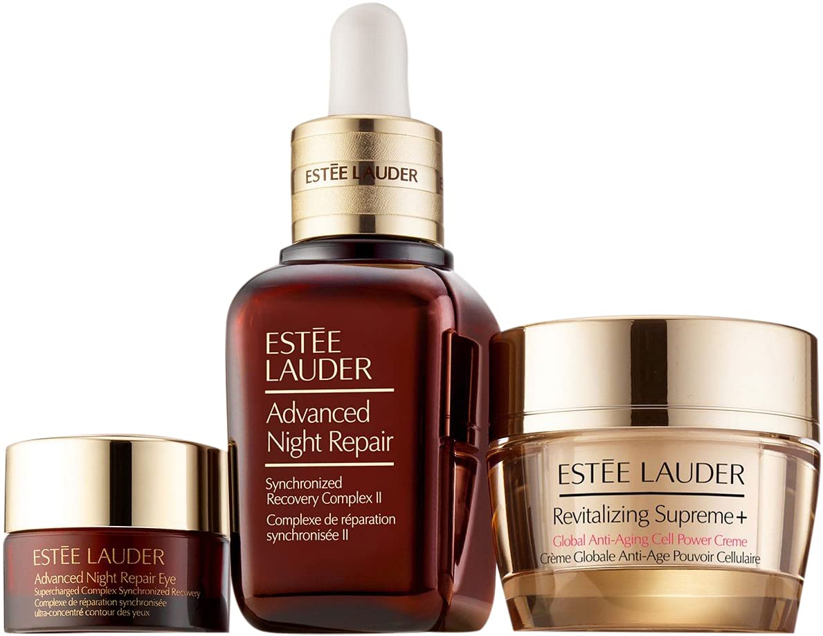 Estee Lauder Advanced Night Repair Synchronized Recovery Complex II, 1 oz, Eye Supercharged Complex .17 oz. Revitalizing Supreme+ 0.5 oz, Set