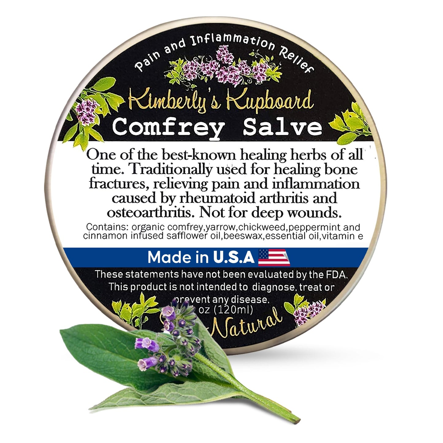 Kimberlys Kupboard Comfrey Super Salve 112ml/3.8oz Natural and Effective Comfrey Cream - Suitable for Addressing Discomfort Associated with Joints and Sore Muscles - No Added Chemicals