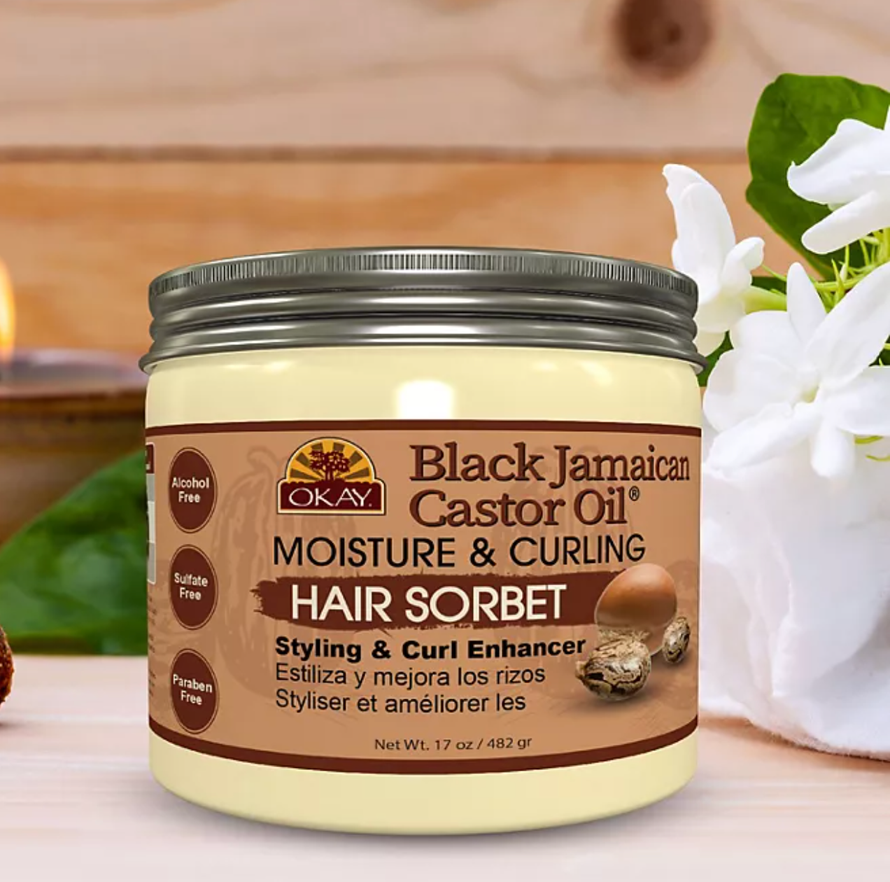 Okay Black Jamaican Castor Oil Moisture & Curling Hair Sorbet (17 fl. oz.)