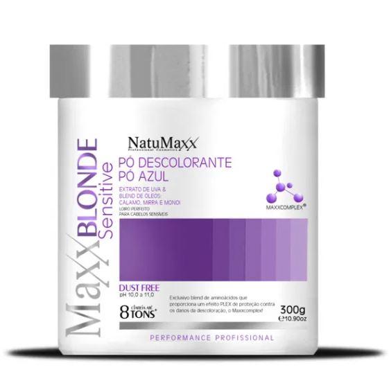 MaxxBlonde Sensitive Dust Free 8 Tones Blue Bleaching Powder 300g - Natumaxx