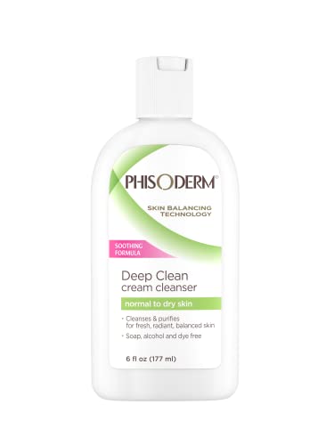 pHisoderm Deep Clean Cream Cleanser for Normal to Dry Skin, 6 fl oz Bottle (Pack of 6)