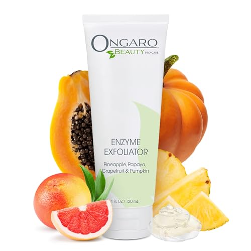 Ongaro Beauty Organic Facial Exfoliator - Face Scrub Fruit Enzyme Cleanser - Dead Skin Remover for Face - Exfoliating Face Cleanser for Clear, Smooth, Radiant Complexion - 4 fl oz.