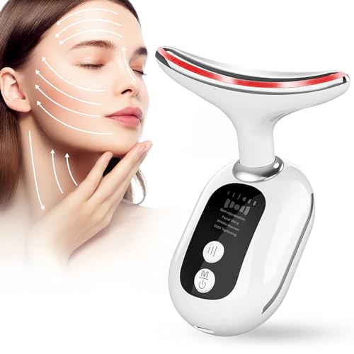 MOSKILA Face Massager, Terapia De Luz Roja para Cara Y Cuello para, Firming Wrinkle Removal Tool to Fade Lines and Wrinkles, Effectively Smooth Face and Neck