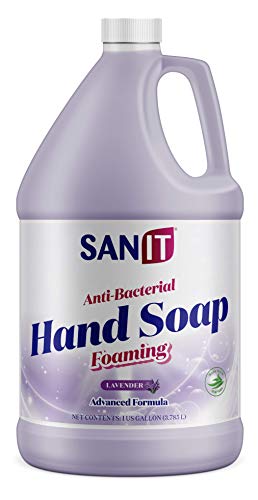 Sanit Antibacterial Foaming Hand Soap Refill - Advanced Formula with Aloe Vera and Moisturizers - All-Natural Moisturizing Hand Wash - Made in USA, Lavender, 1 Gallon