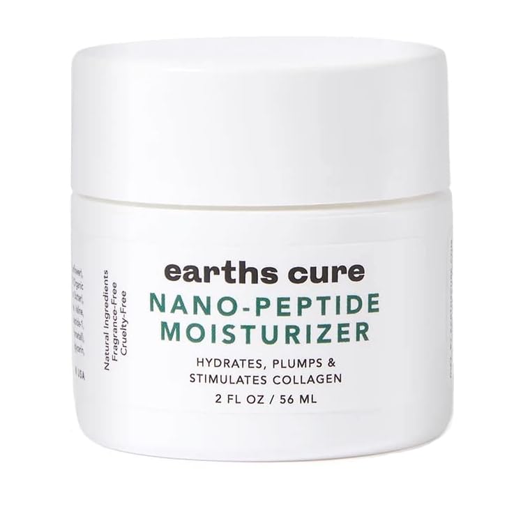 EarthsCure Nano Peptide Moisturizer for Face (2oz) - Natural Cream to Hydrate and Smooth. Contains Nano Peptides, Anti-Oxidants & Hyaluronic Acid to Lift and Plump. For Sensitive Skin.