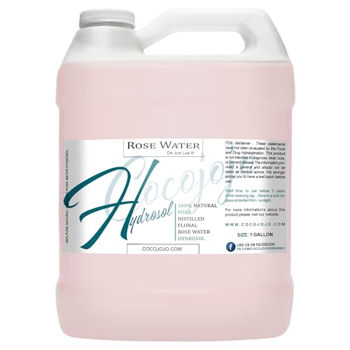 Rose Hydrosol Spray Cleansing Non GMO Facial Toner for Face Body Locs Rose Water Hydrating Face Mist, for Hydration Pure & Natural Hydrosol for All Skin Types - COCOJOJO - Bulk 128 OZ - 1 Gallon