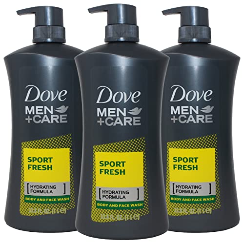 Dove Men+Care Sport Fresh Body Wash for Men, Hydrating Formula, 33.8 Ounce Pump Bottle (Pack of 3)