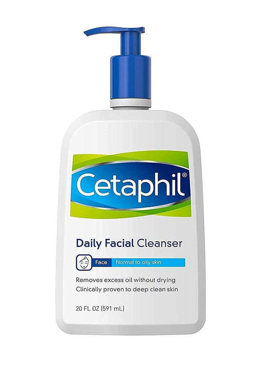 Face Wash by Cetaphil, Daily Facial Cleanser for Sensitive, Combination to Oily Skin, 20 oz, Gentle Foaming, Soap Free, Hypoallergenic