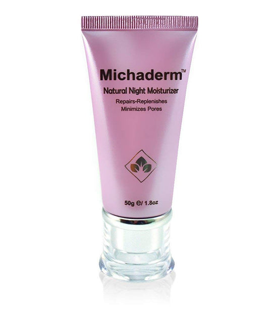 Michaderm Facial Natural Night Cream, Face Moisturize Smoothes Fine Lines, Evens Skin Tone and Hyperpigmentation, Night Time Deep Hydration, plant nutrient concentrate, Paraben Free, 50g 1.8oz