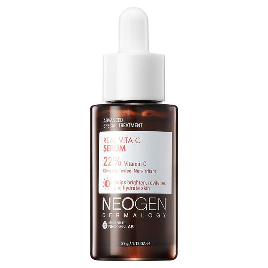 DERMALOGY by NEOGENLAB Real Vita C Serum 1.12 oz (32g) - Brightening, Hydrating Facial Serum with 22% Vitamin C (Pure Ascorbic Acid), Vitamin E, Vitamin B5 and Niacinamide - Korean Skin Care