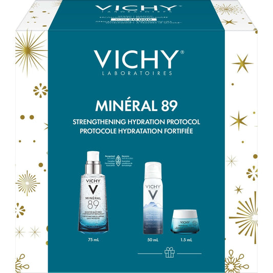 Vichy Minéral 89 Booster Kit Daily Fortifying Plumping Moisturizing 4pcs NEW