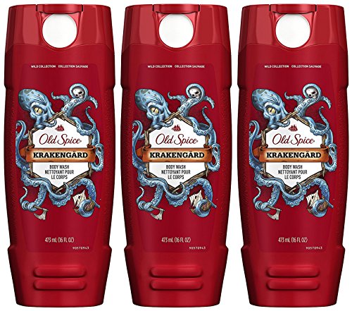 Old Spice Body Wash - Wild Collection - Krakengard - Net Wt. 16 FL OZ (473 mL) Per Bottle - Pack of 3 Bottles