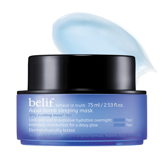 belif Aqua Bomb Sleeping Mask | Good for Dryness | Hydrating| Jelly Pudding Texture | For Normal, Oily, Dry, Combination Skin Types