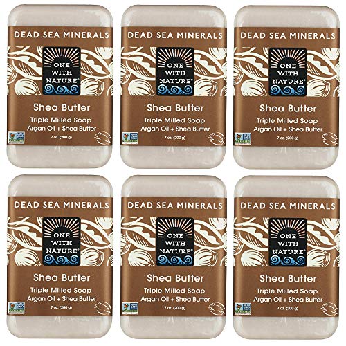 One With Nature Shea Butter Dead Sea Mineral Soap, 7 Ounce Bars (Pack of 6)