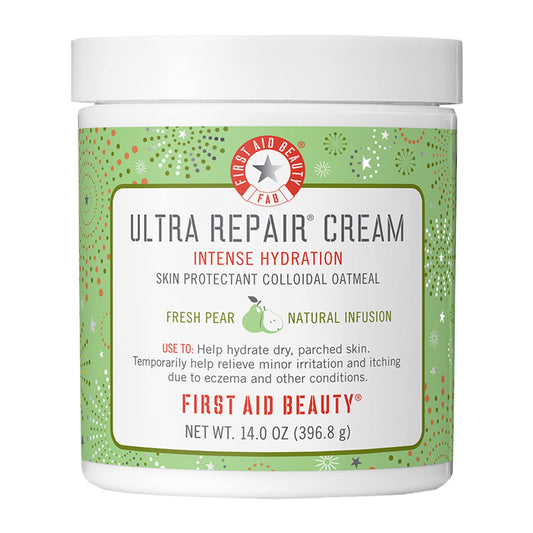 First Aid Beauty Ultra Repair Cream Intense Hydration Moisturizer for Face and Body – Fresh Pear Scent, 14 oz