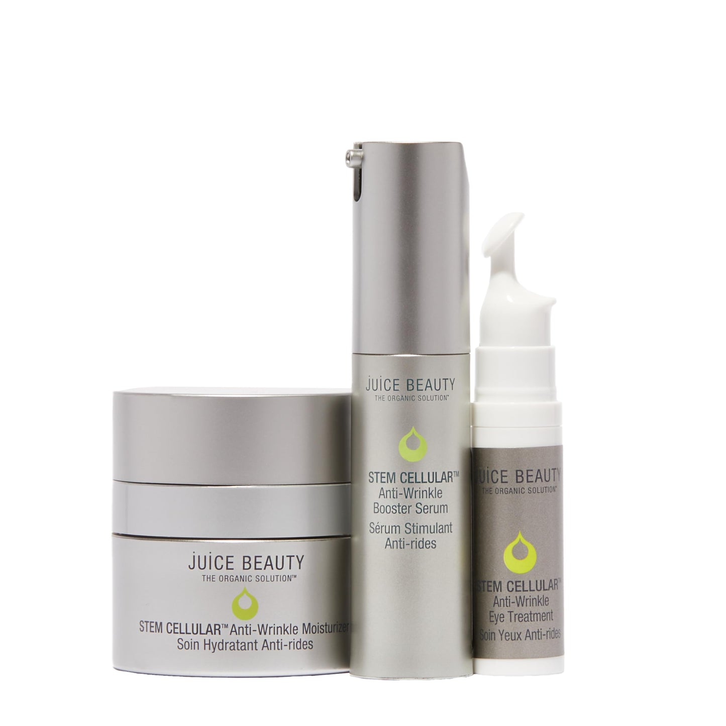 Juice Beauty STEM CELLULAR Anti-Wrinkle Solutions Kit - Reduce Fine Lines and Wrinkles - Natural, Vegan, Cruelty-Free - 3 pc