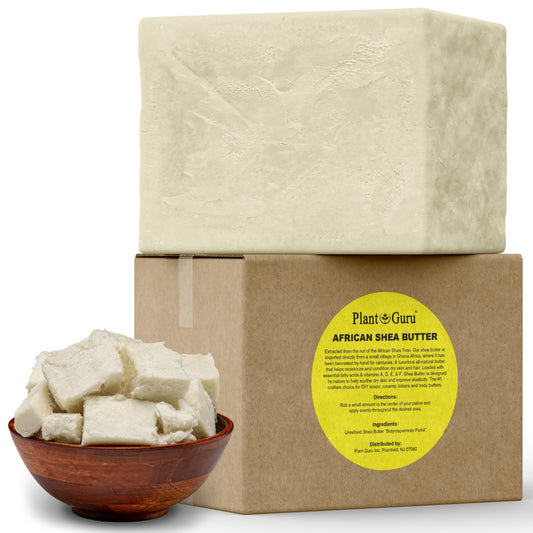 Raw African Shea Butter 5 lbs. Bulk Block 100% Pure Natural Unrefined IVORY - Ideal Moisturizer For Dry Skin, Body, Face And Hair Growth. Great For DIY Soap and Lip Balm Making.