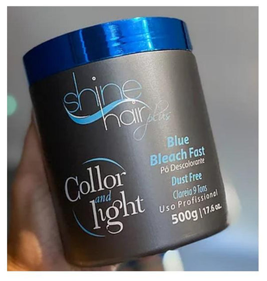Color Light Blue Dust Fre 9 Tones Shine Bleaching Powder 500g - Shine Hair